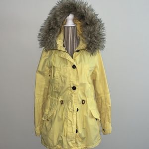 GAP Yellow 2-in-1 Sherpa Fur Hood Parka Jacket XS